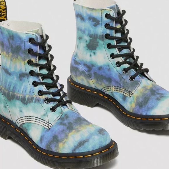 Dr Martens 1460 Pascal Tie Dye Leather Lace-Up Boots - Picture 2 of 14